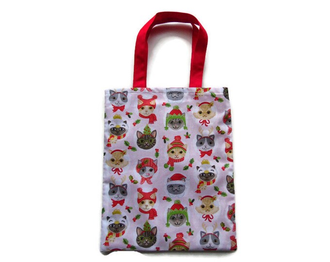 Christmas Cat Gift Bag, Secret Santa Gift, Goodie Bag Etsy