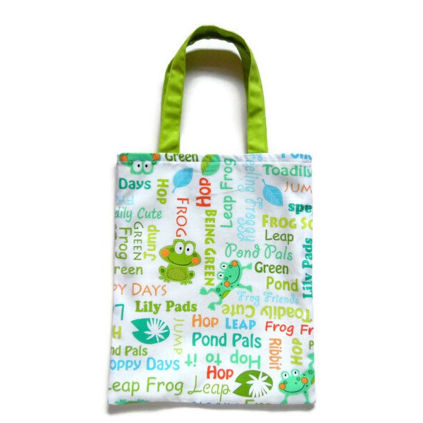 Frog Gift Bag, Frog Daycare Bag, Frog Baby Shower Gift