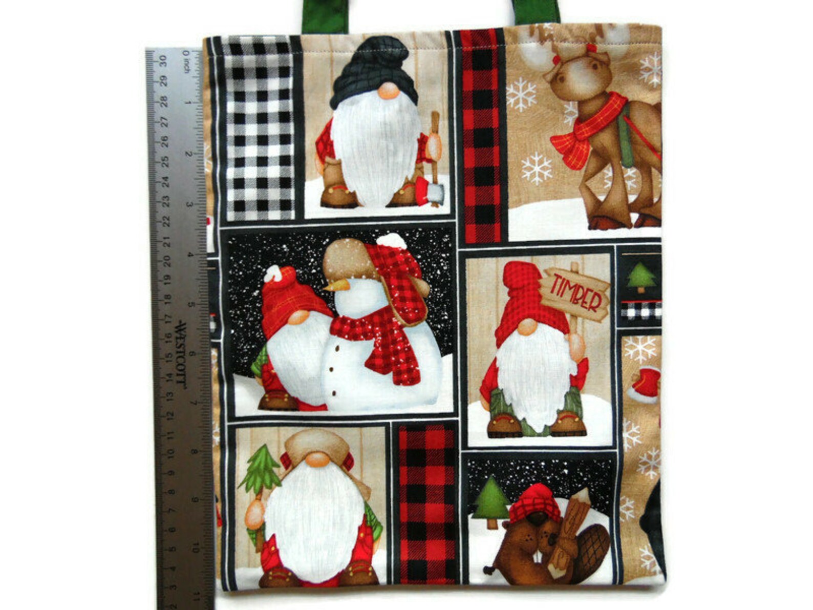 Christmas Gnome Gift Bag Goodie Bag Small Book Tote Etsy