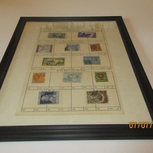 Stamp Dealer Sample Approval sheet #1329  - Vintage Foreign Stamps - Used - circa    1960&#39;s
