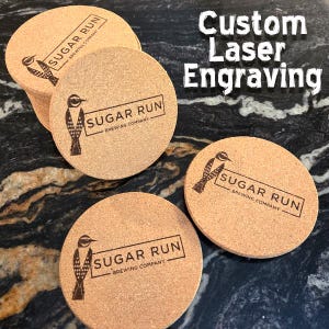 Custom Laser Engraved Cork Coasters
