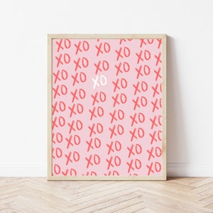 Xoxo Pink and Red Print, Valentines Day Print, XOXO Printable, Pink Valentines Print, *DIGITAL DOWNLOAD*
