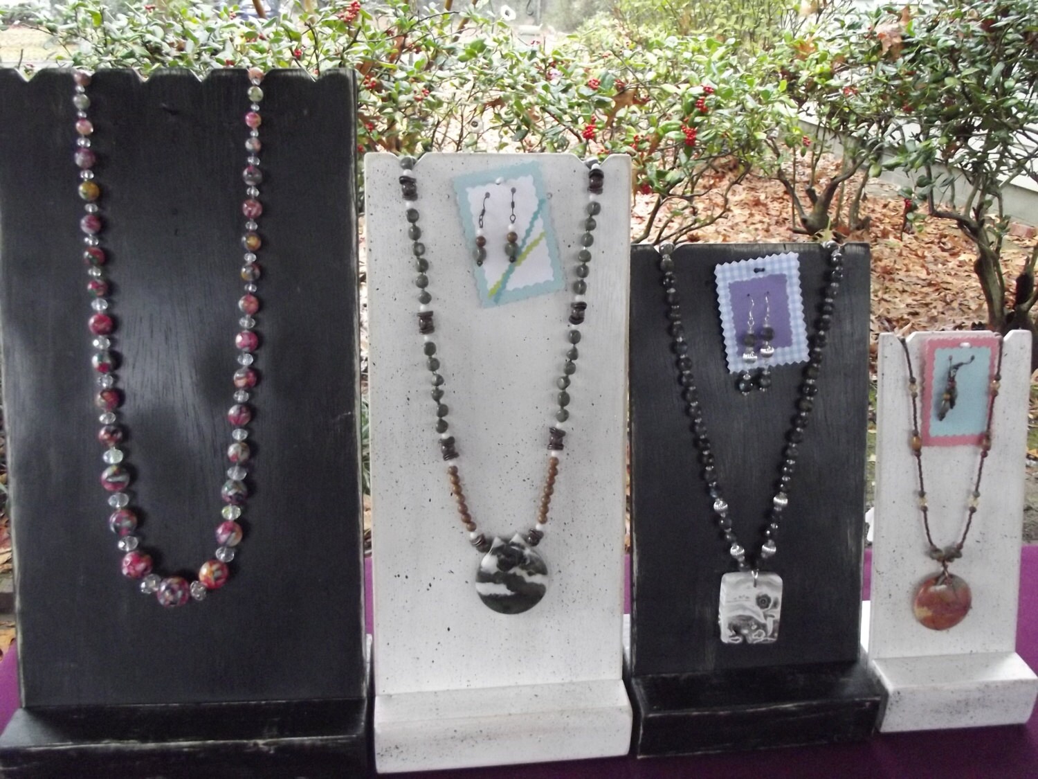 Necklace Display Stands Set 3 Sizes Unfinished Wood Jewelry Etsy
