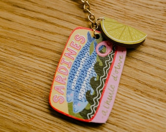 Sardines charm keychain