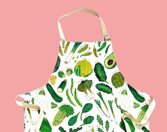 Green Vegetables Organic Cotton Apron