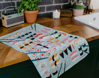 Sushi Organic Cotton Tea Towel