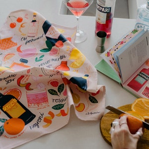 Pink Cocktail Party Organic Cotton Tea Towel