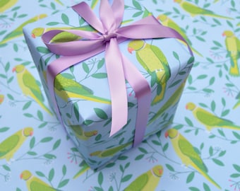 Spring Parakeets Wrapping Paper