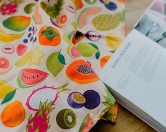 Tropical Fruits Organic Cotton Tea Towel