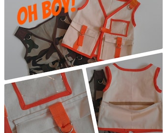 PDF Instant Download Sewing Pattern Child Size Vest "Oh Boy!  All Boy Play Vest" Hunting Vest Fishing Vest Costume