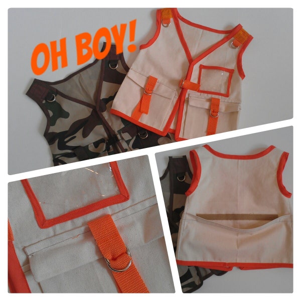 PDF Instant Download Sewing Pattern Child Size Vest "Oh Boy!  All Boy Play Vest" Hunting Vest Fishing Vest Costume