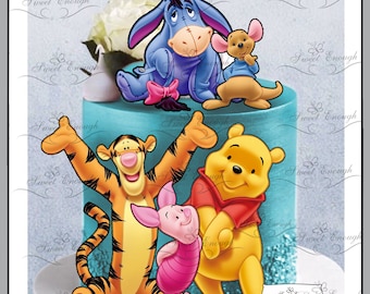 5 PCS Edible Winnie the poo Card wafer paper card birthday baby shower