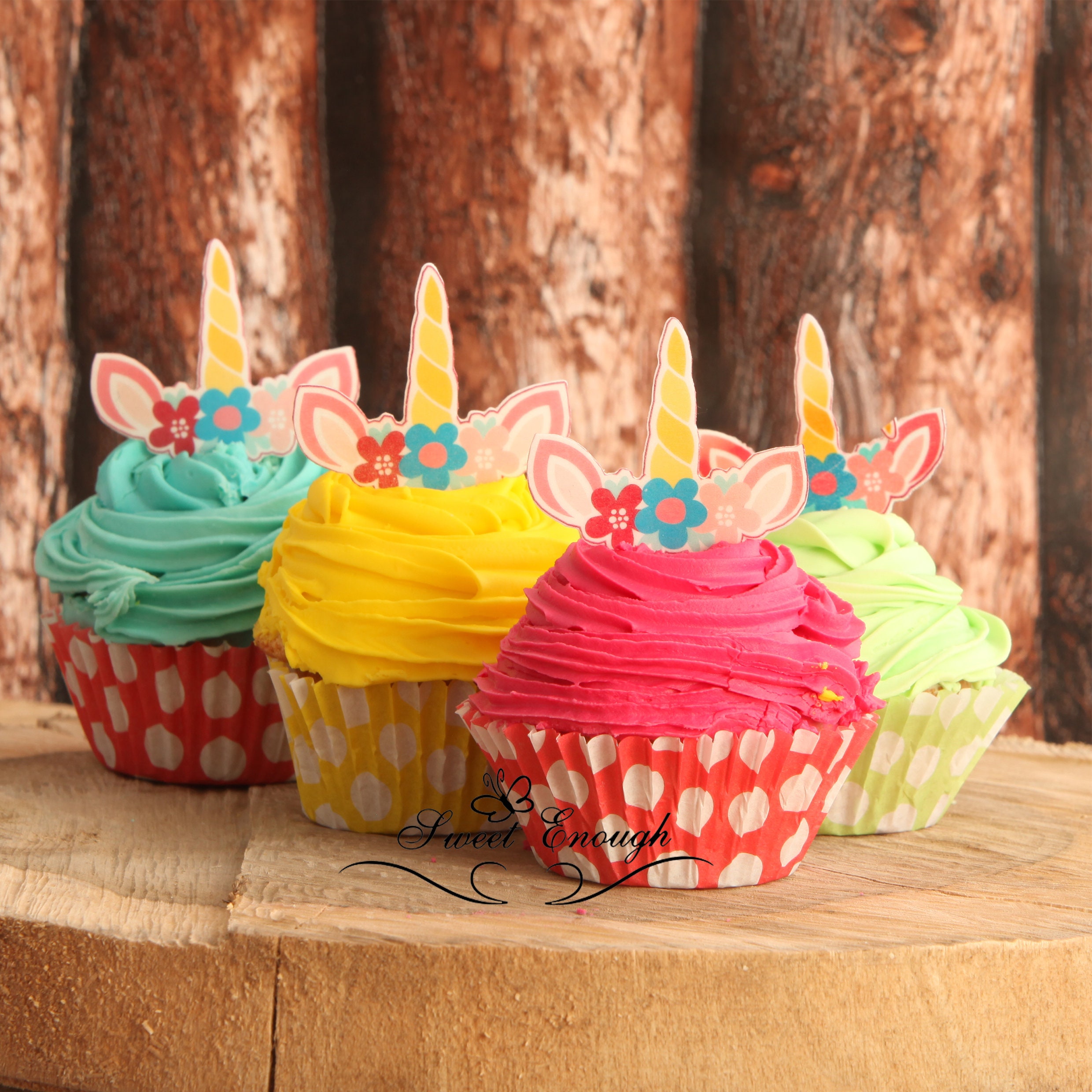 24 X Personalized Cup Cake Toppers on Edible Wafer//Rice Paper or Icing Sheet