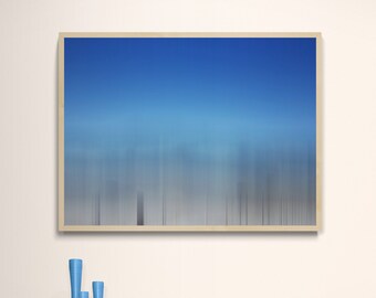 Abstract Landscape Printable, Blue Landscape Impressionism, Calm Abstract, Digital Wall Art, Coastal, Azure , Sky, Serene, Minimalism