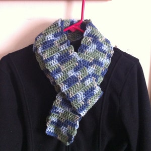 Green, Blue, and Light Blue Scarf image 1