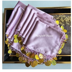 Lilac Handmade Dancing Scarf, Halay Mendili, handkerchief, Tanztücher, Kına Dabke, Dugun Dabke, kına mendili, Bride mindil