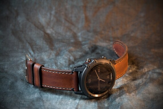 Fenix 3 and 5 Leather Watch Strap Whiskey | Etsy