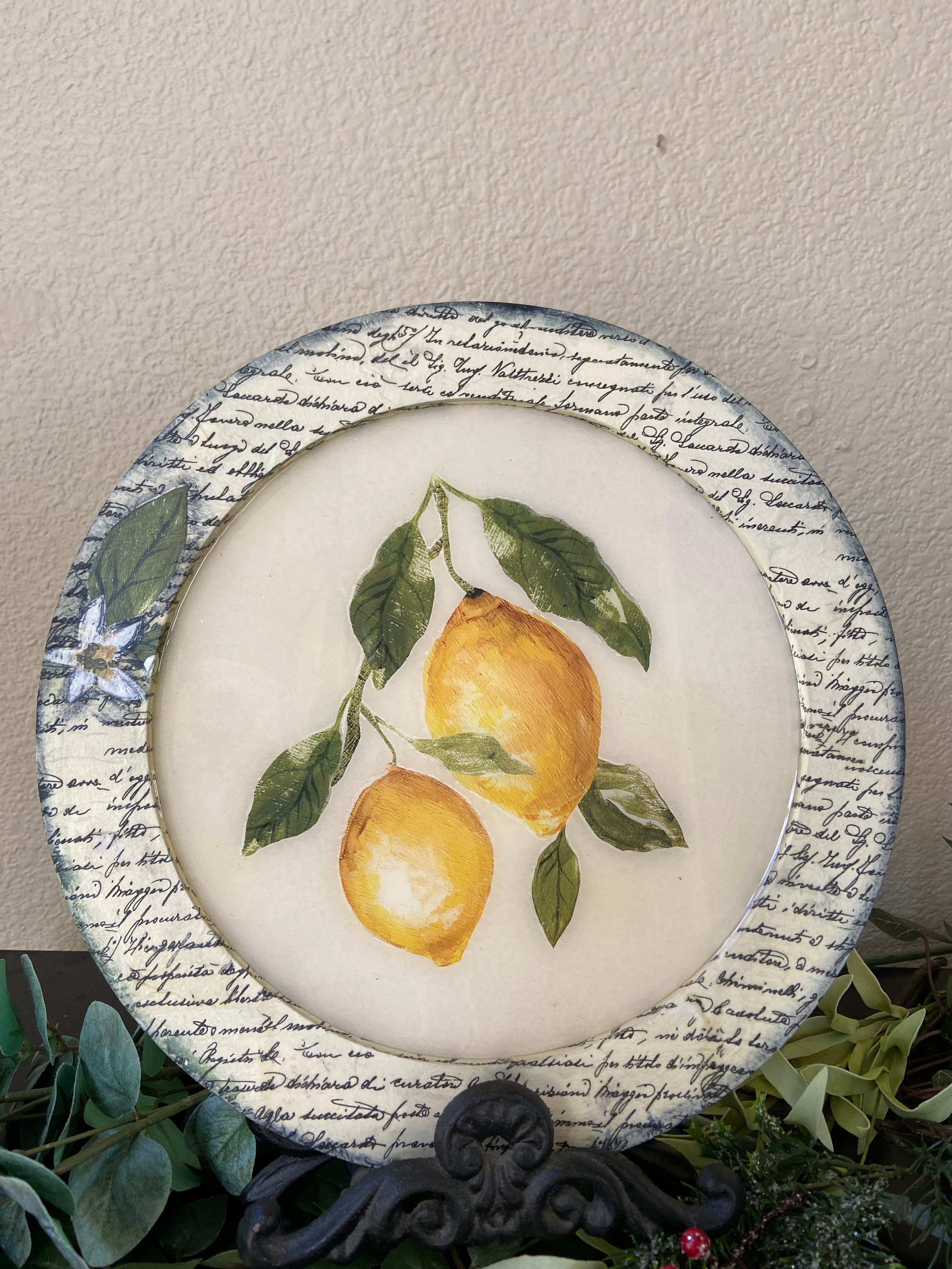 Lemon Wall/Plaque Wooden Decor Art Etsy