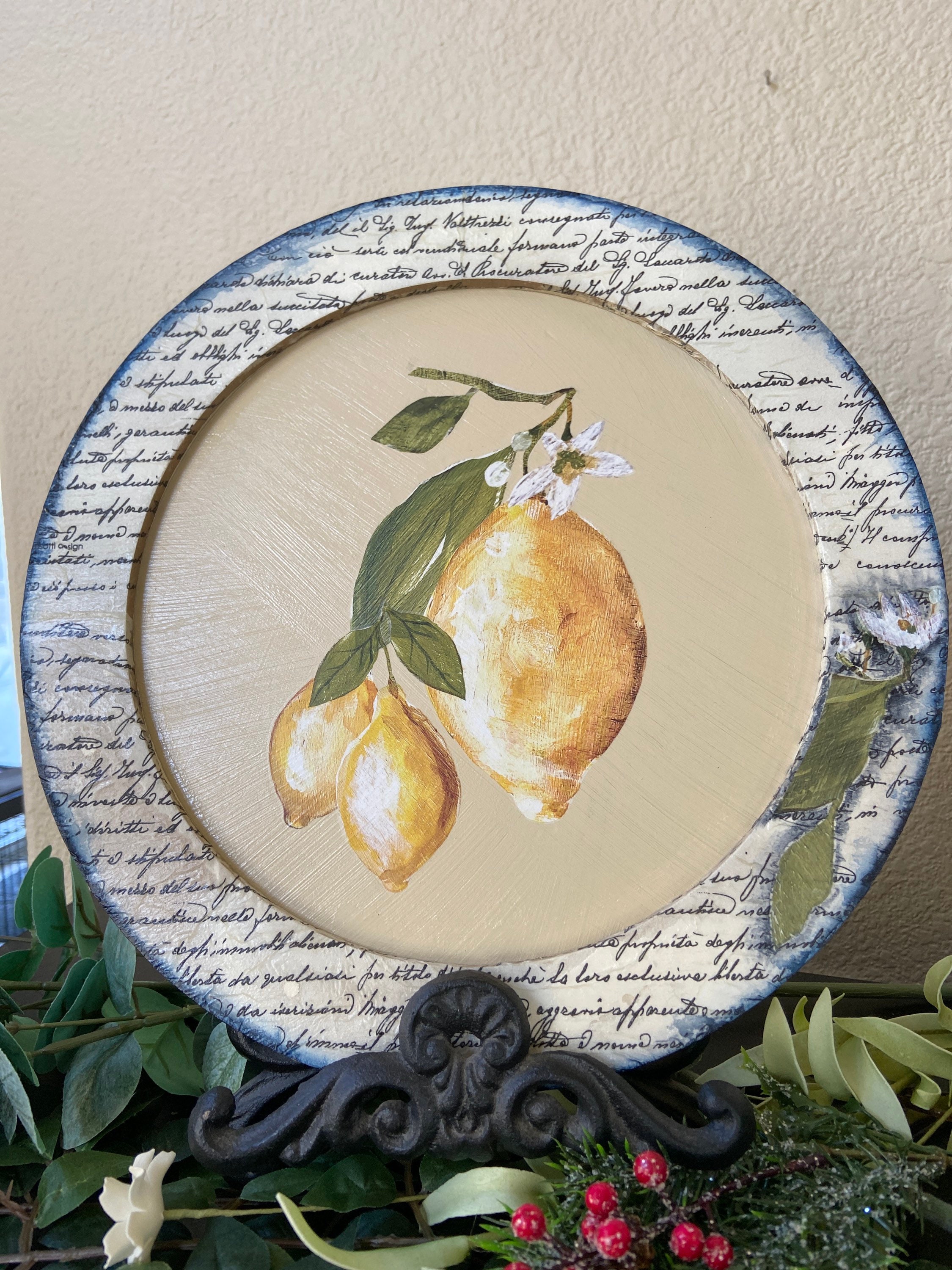 Lemon Wall/Plaque Wooden Decor Art Etsy