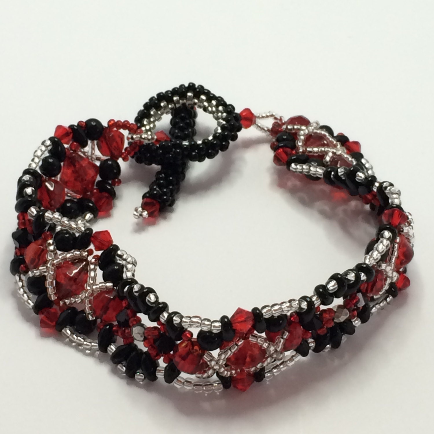Red and Black Bracelet Etsy