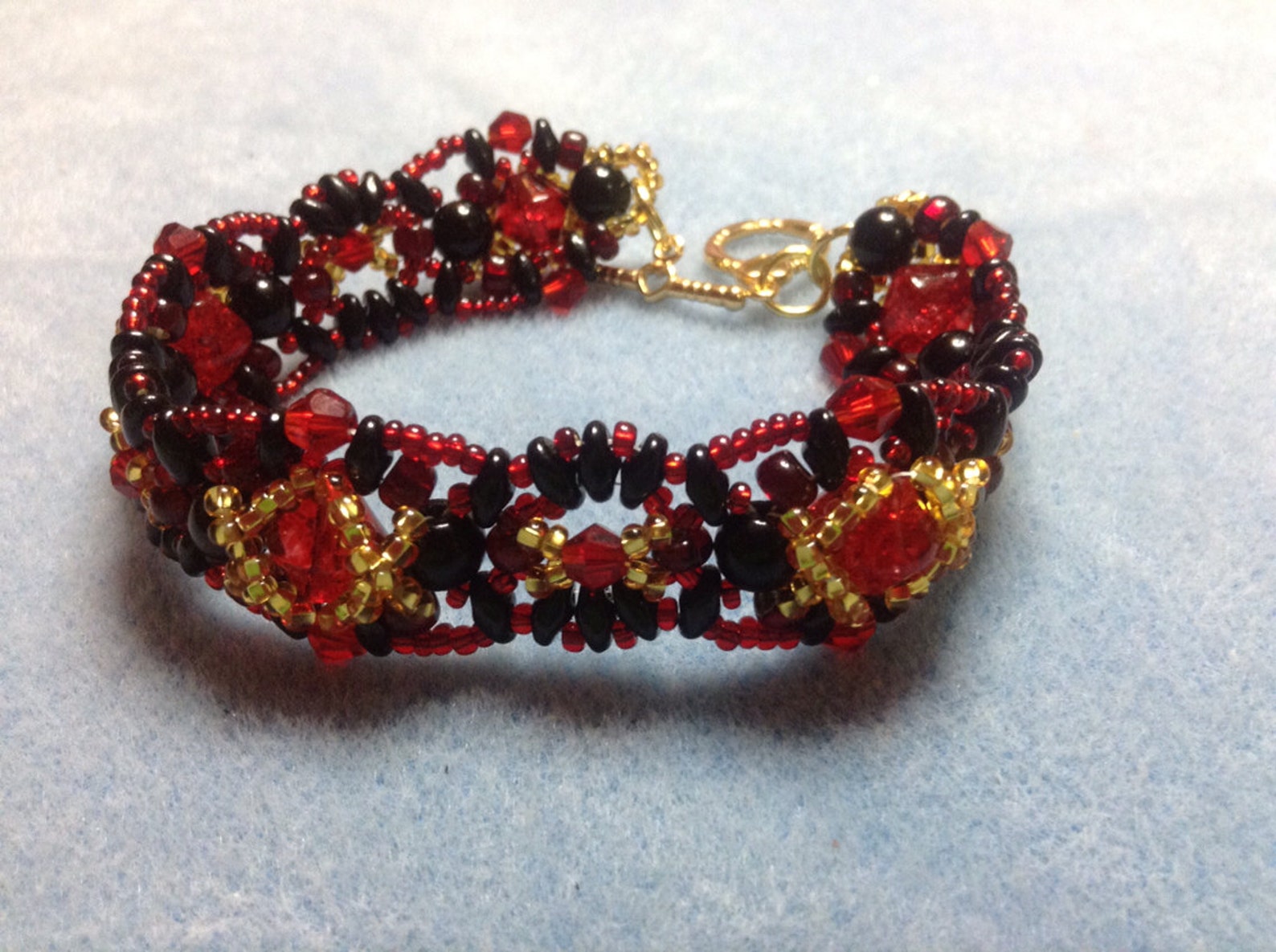 Red and Black Bracelet Etsy