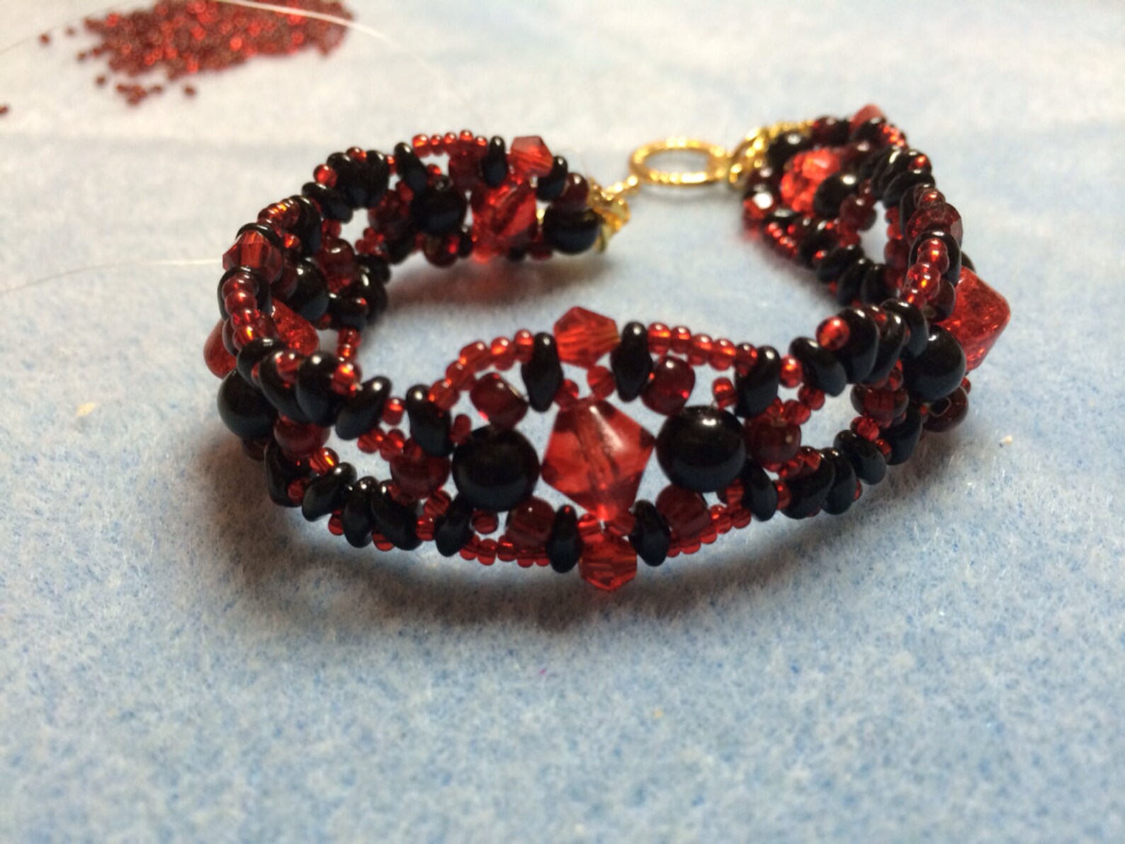 Red and Black Bracelet Etsy