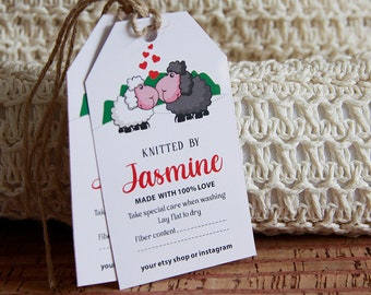 Set of 50 Custom Clothing Labels: Crochet Care Tags