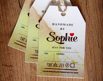 Hand Knit Clothing Care Tags: Custom Printed Labels, Set of 50