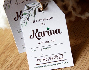 Custom Care Labels for Handmade Items: Printed Clothing Tags, Set of 50
