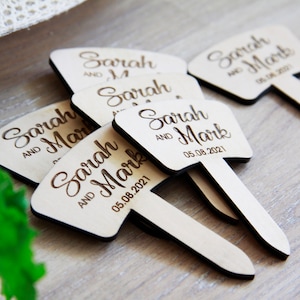 Hochzeit Tags, Hölzern Gastgeschenke Sukkulenten Tags, Hochzeit Gefälligkeiten, Benutzerdefinierte Text Holz Planter Stakes, Benutzerdefinierte Holz Etikett, Blumentopf-Tag