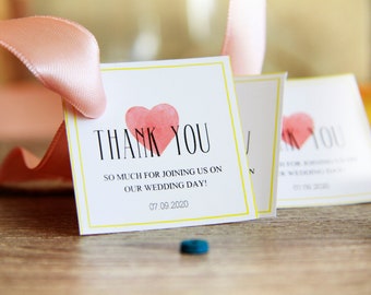 Etiquetas personalizadas para regalos de boda: etiquetas de agradecimiento