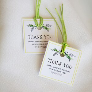PRINTED Paper Thank You Tags 10 Pack | Floral Wedding Gift Favor Tags, Bridal + Baby Shower Gift Tags, Party Favor Tag Set of 10 Tags