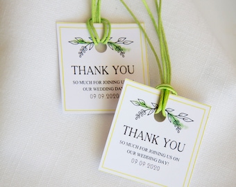 Etiquetas florales de agradecimiento: regalos para bodas, despedidas de soltera y despedidas de soltera (juego de 10)