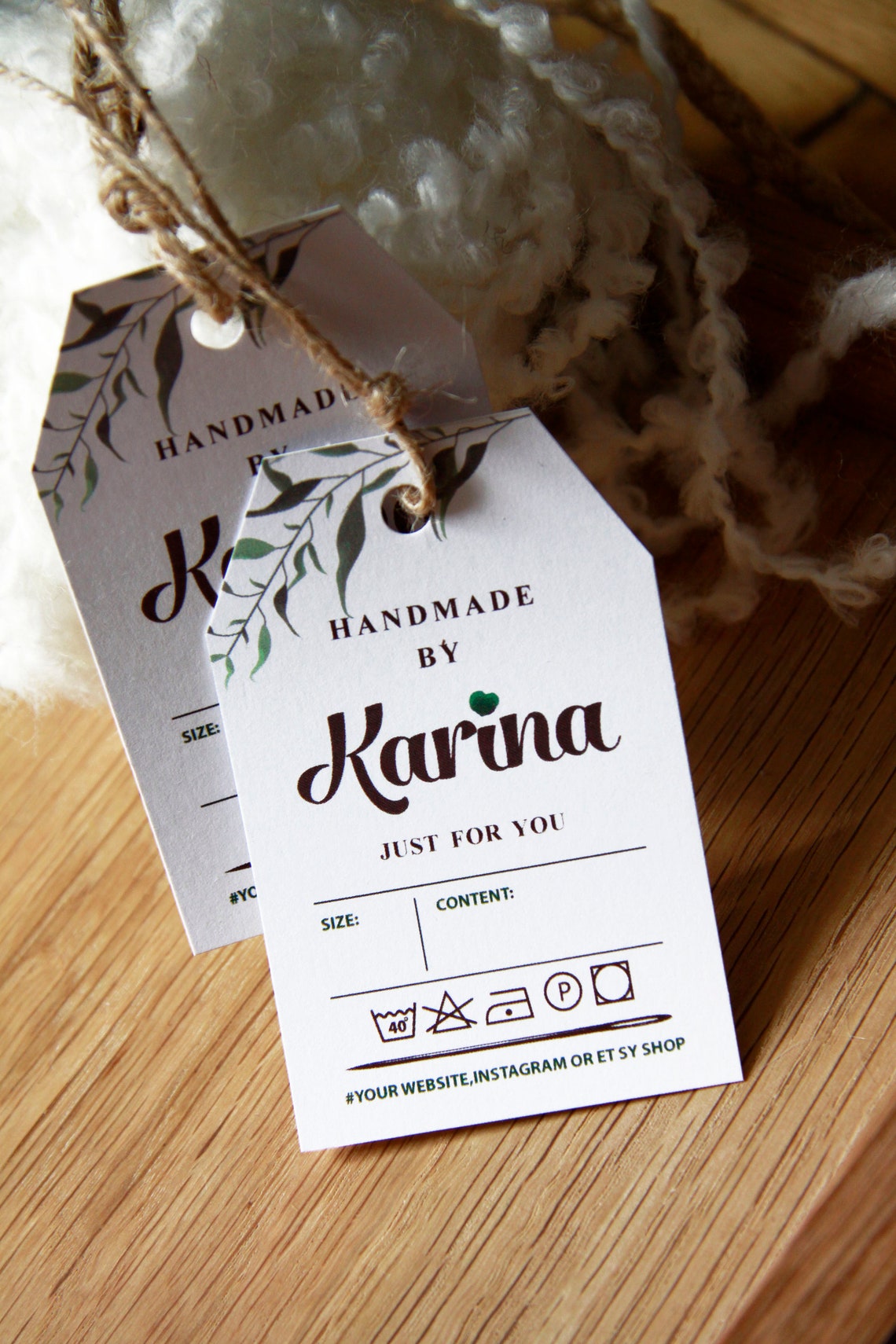 Care Labels for Handmade Items Size Tags Set of 50 PRINTED Etsy