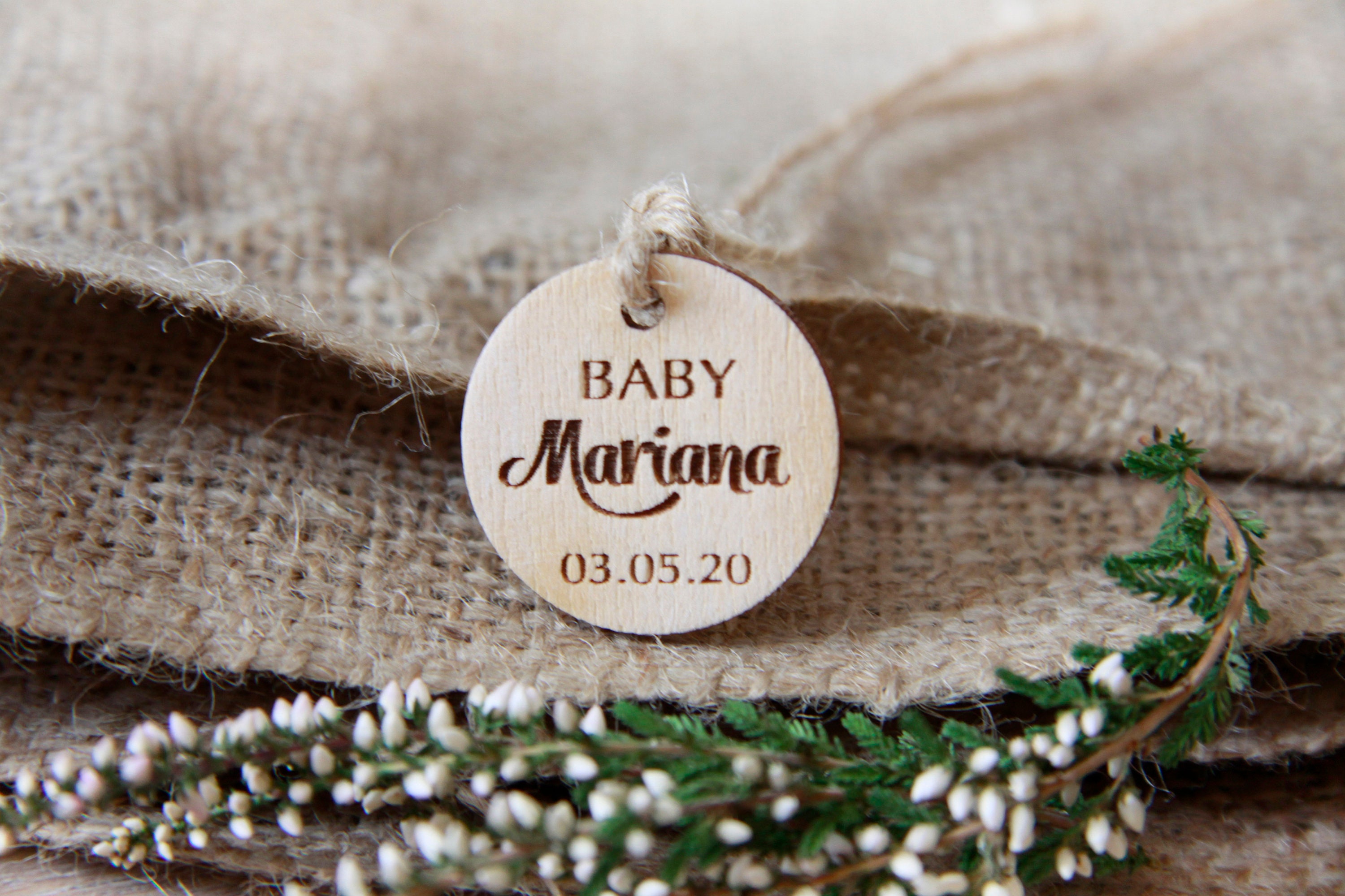 SET OF 10 Baby Shower Favors Tags Wooden Tags Personalised Gift Tags Baby Shower Thank You Gifts