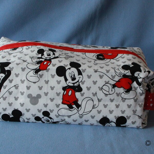 Pochette de boîte de cosmétiques / articles de toilette de voyage avec poignée, Disney, Mickey Mouse, Mickey classique, croisière Disney