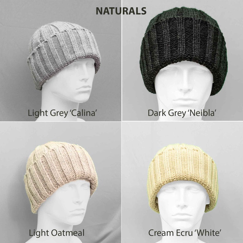 Mens Gift Wool Mens Hat Chunky Knit WWII Watch Cap / Beanie Hat / Fishermens Hat handmade from Pure Wool Gift for him image 8