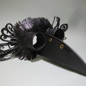 Black metallic Steampunk-style Plague Mask, Papercraft mask!