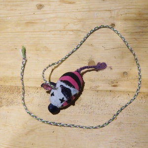 Little Mouse filled with catnip, cute CAT TOY, on long string!