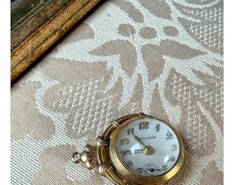 Vintage Gotham Gold Tone Pendant Watch Stainless Steel Back Parts Repair
