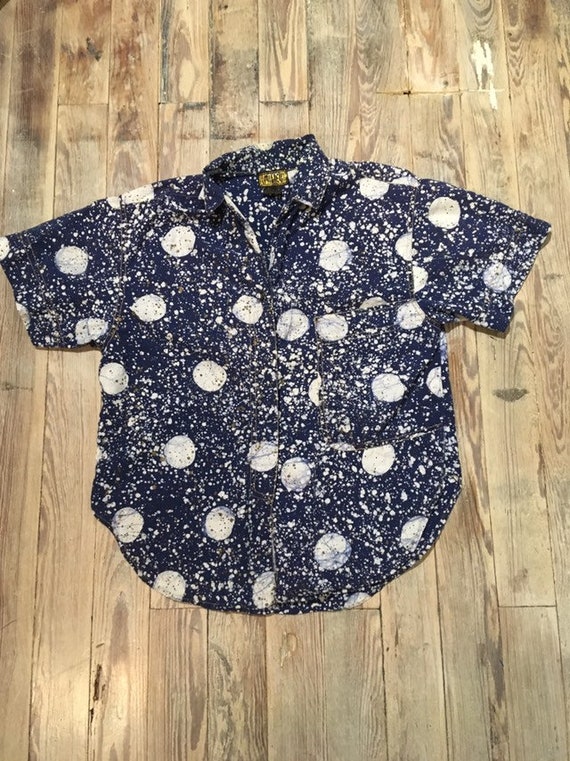 Polka dot pattern short sleeve button up - image 1