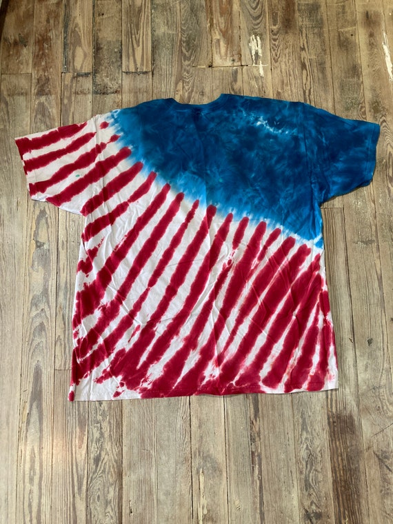 Distressed liquid blue tie dye tee - image 3