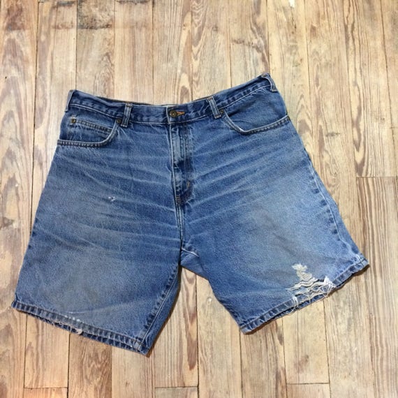 Distressed jean shorts - image 1