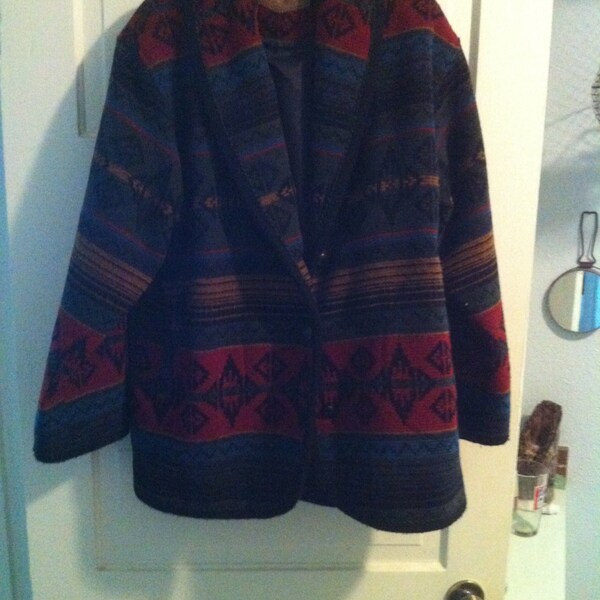 Vintage Woolrich Jacket Blanket style  size large blazerish made in the USA 3 Button