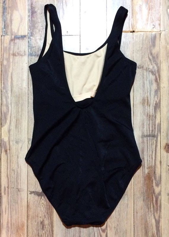 Vintage black small grid pattern swim suit - image 2