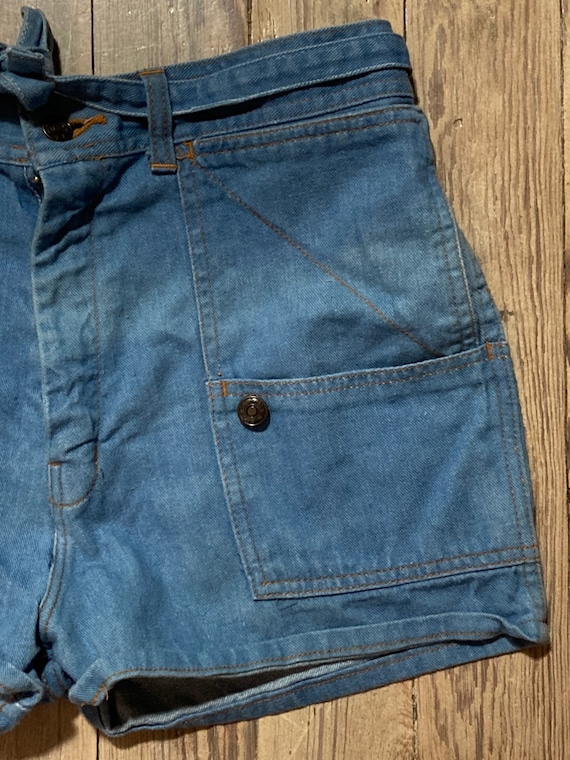1970s jean shorts denim belt - image 2