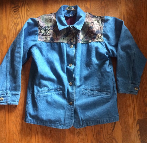 LL BEAN quilted denim jacket - image 4
