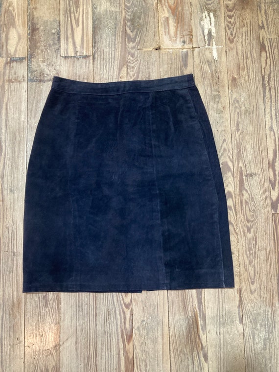 Black suede skirt