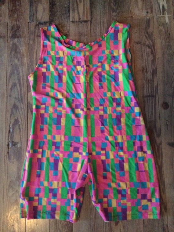 Super bright pattern stretchy romper - image 2
