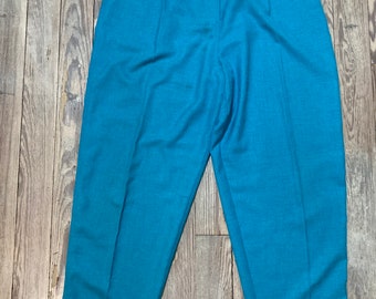 Turquoise blue trouser distressed